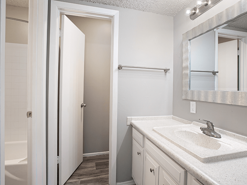 Apartment in wichita with divided bathroom making it easy to share