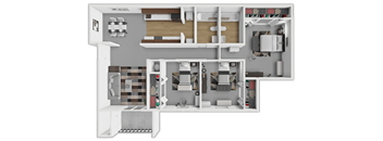 a rendering of a 3d floor plan of a house