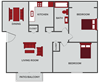 two bedroom floor plan in Wichita KS