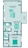 one bedroom one bath apartment floor plan at forest park apartments