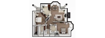 floor plan of 2 bedroom apartment