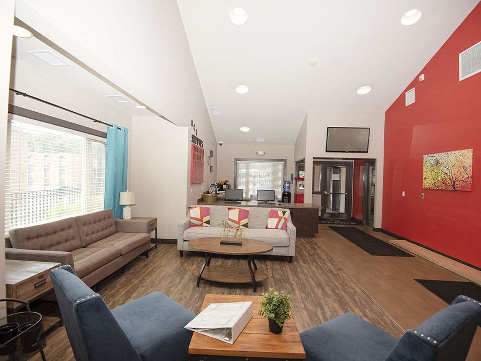 on-site spacious clubhouse with vaulted ceilings