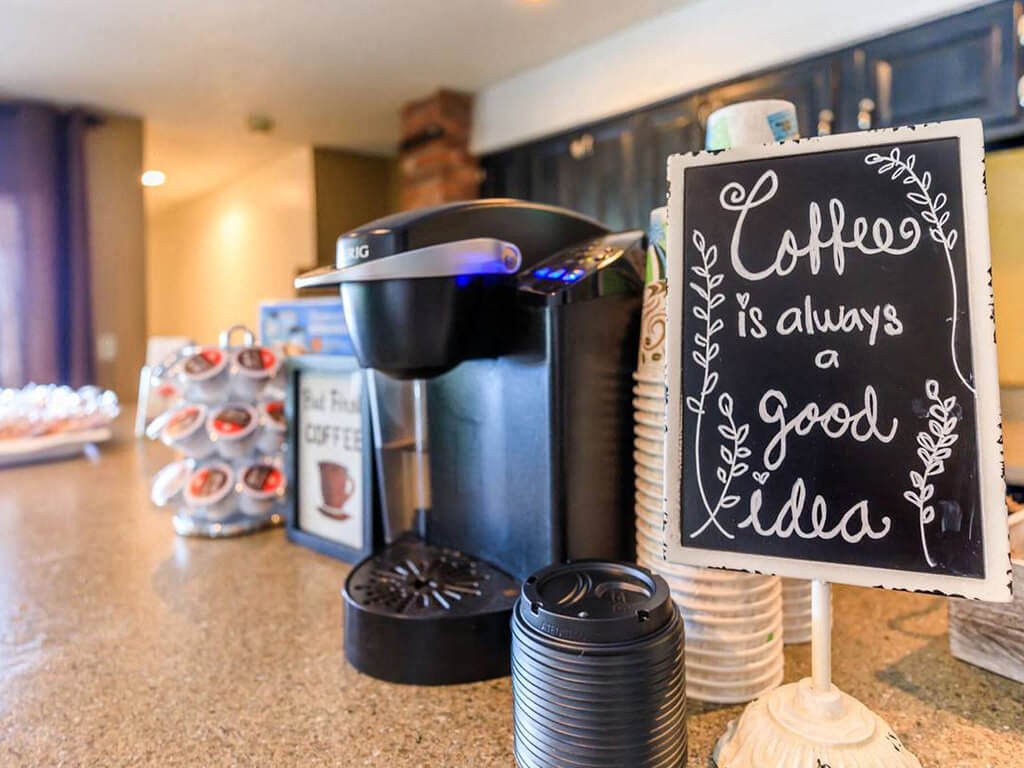 coffee station at clubhouse