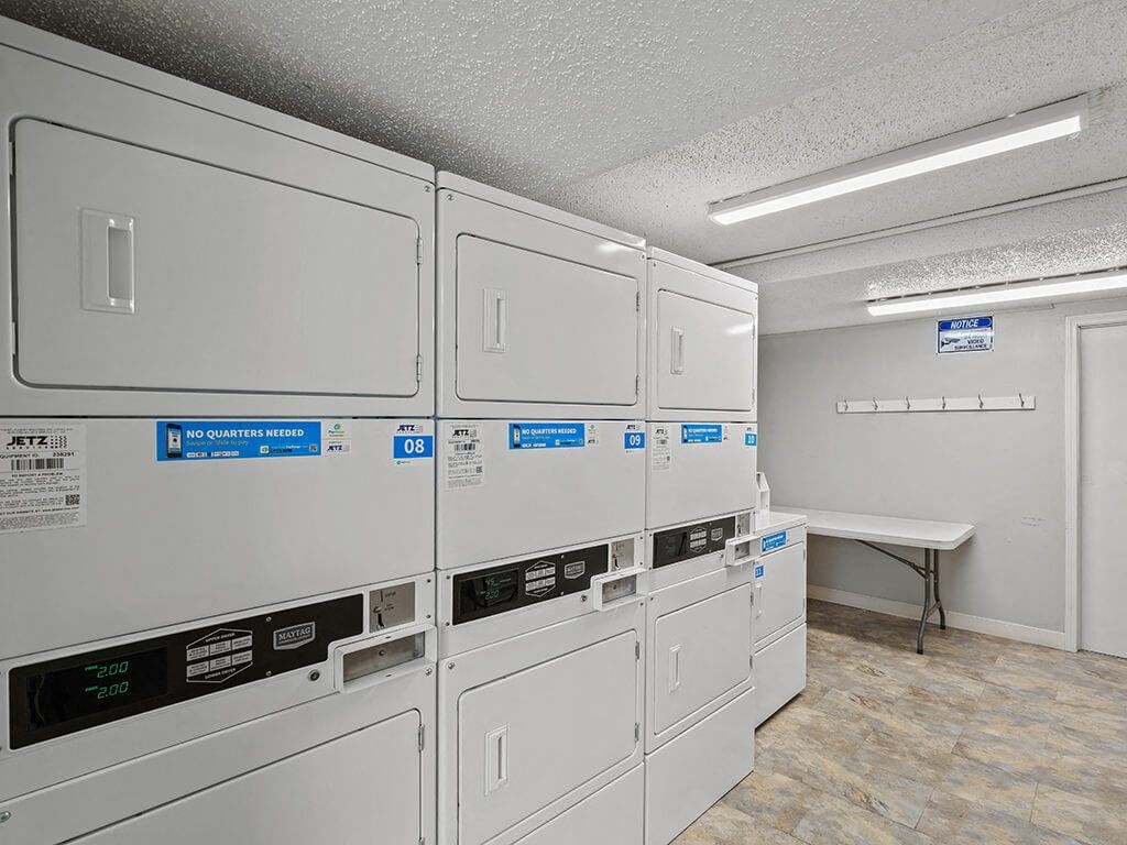 laundry room at apartment community