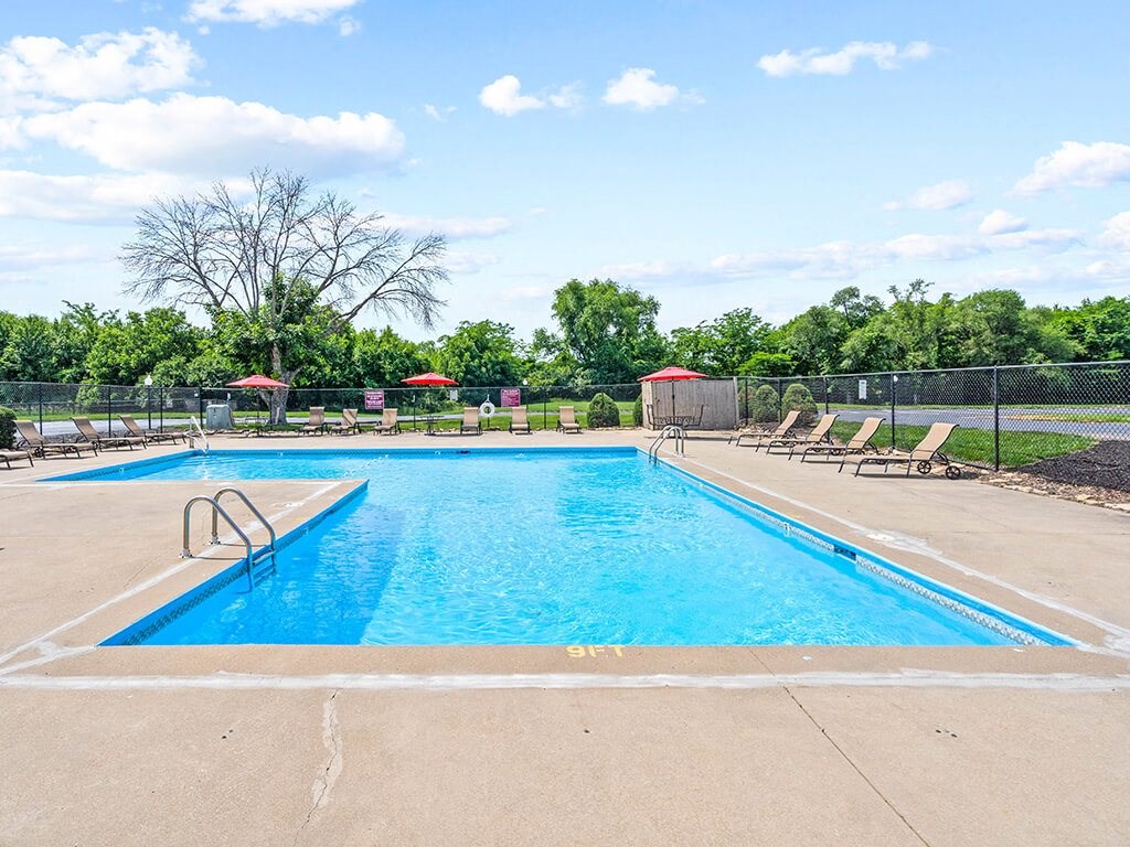 saltwater swimming pool at apartment community