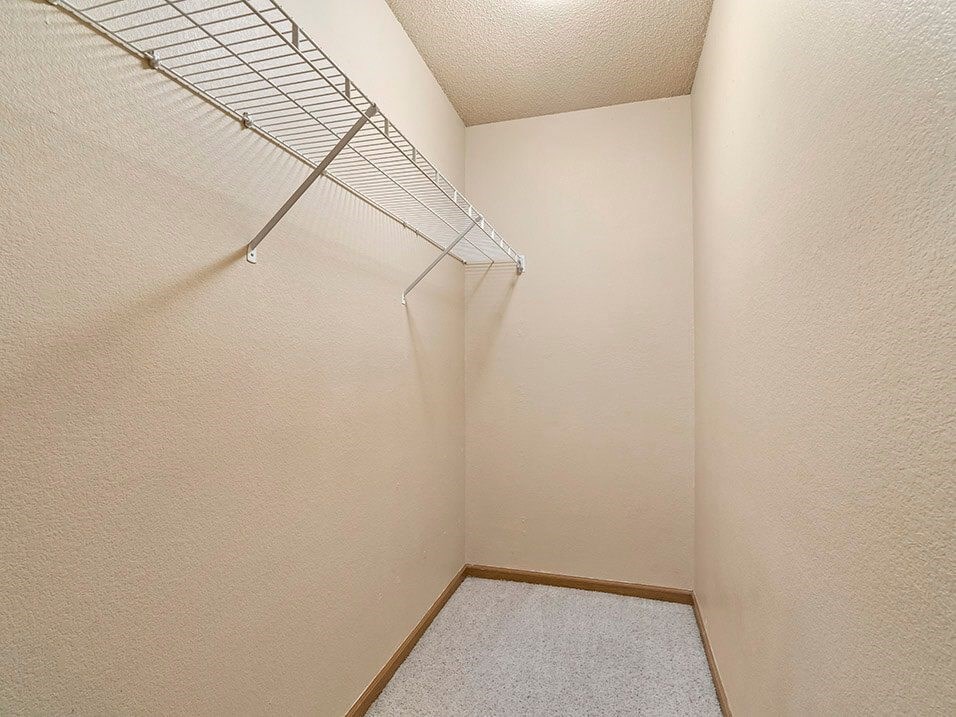 our apartments have a walk in closet with plenty of room