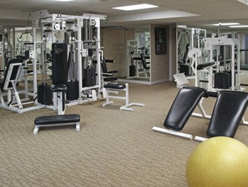 Fitness center at The Brookville apartments - Photo Gallery 3