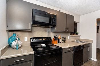 built in microwave in kitchen at acadian point apartments