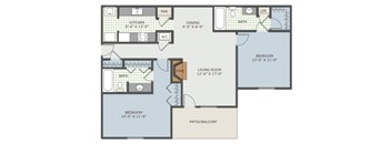 2 bedroom apartment floor plan