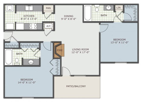 2 bedroom apartment floor plan