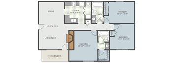 3 bedroom apartment floor plan