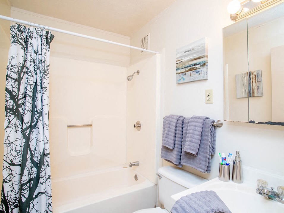 spacious bathroom at Arbors at Eastland apartments