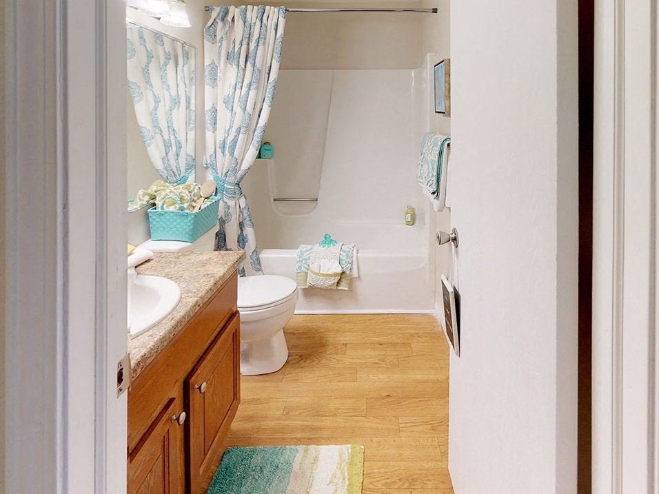 bathroom at bronco club apartments