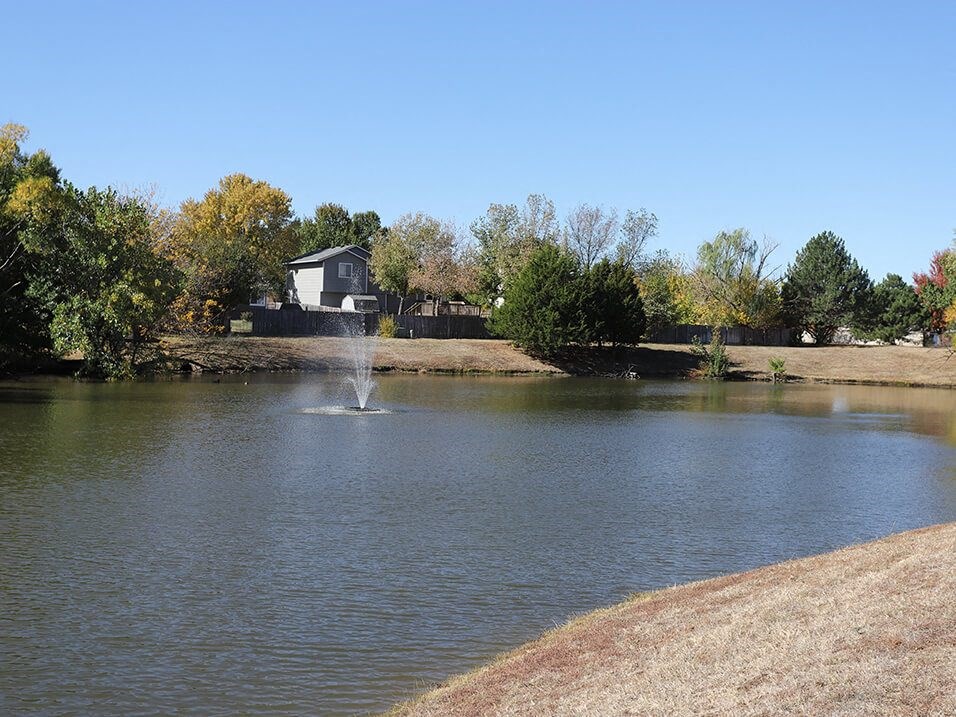 Stocking fishing pond at berkshire apartments and townhomes