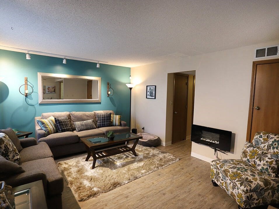 spacious living room area