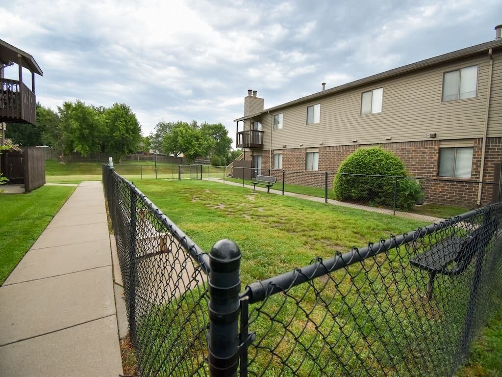 A dog park at brookwood apartments in Wichita Kansas