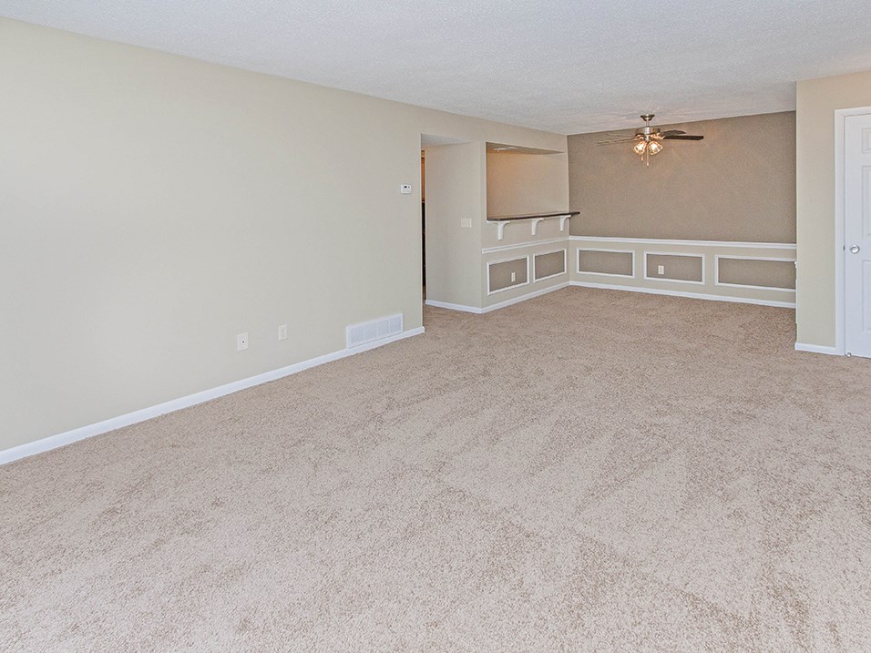 connected living and dining area