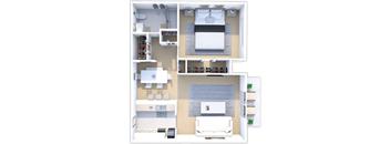 one bed one bath floor plan at castle pointe