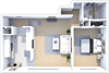 one bed one bath floor plan at castle pointe