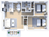 two bed one bath apartment at castle pointe