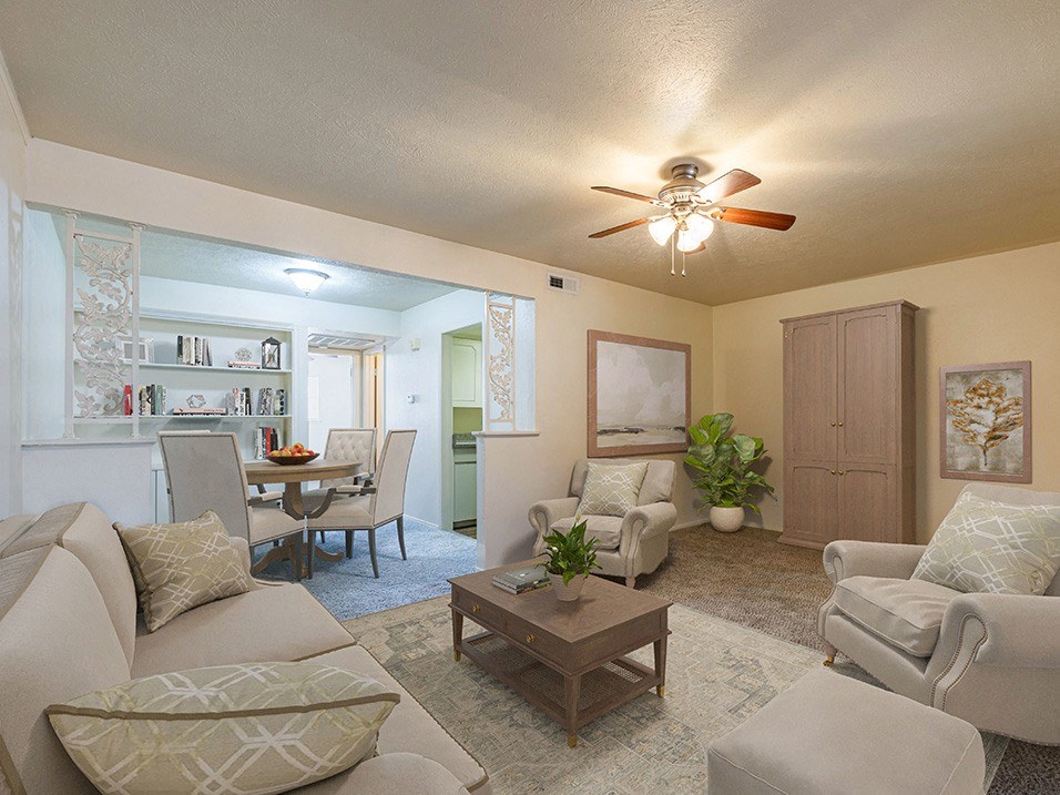 Connected Living and Dining Area