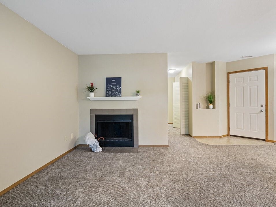 apartment with a fireplace