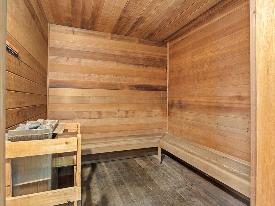 Sauna at apartment community