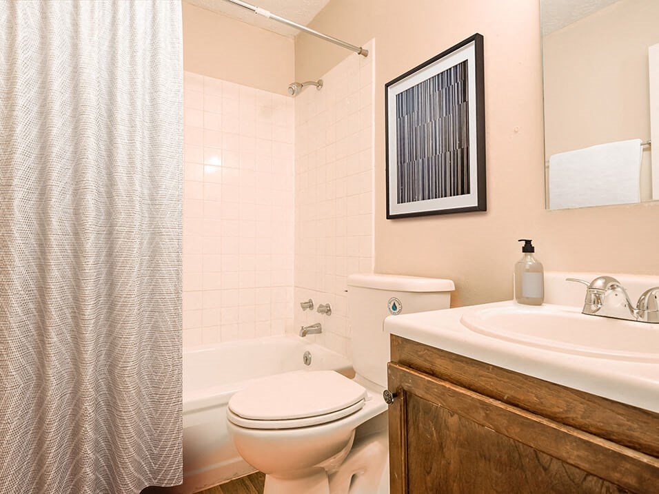 apartment bathroom with bathtub