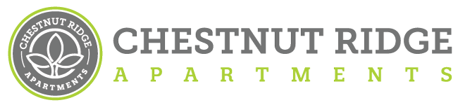 The image is a logo for Chestnut Ridge Apartments.