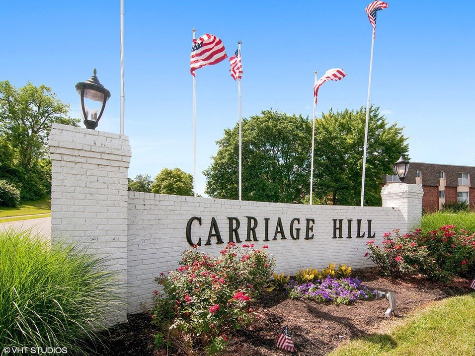 Welcome sign at Carriage Hill Apartment Homes