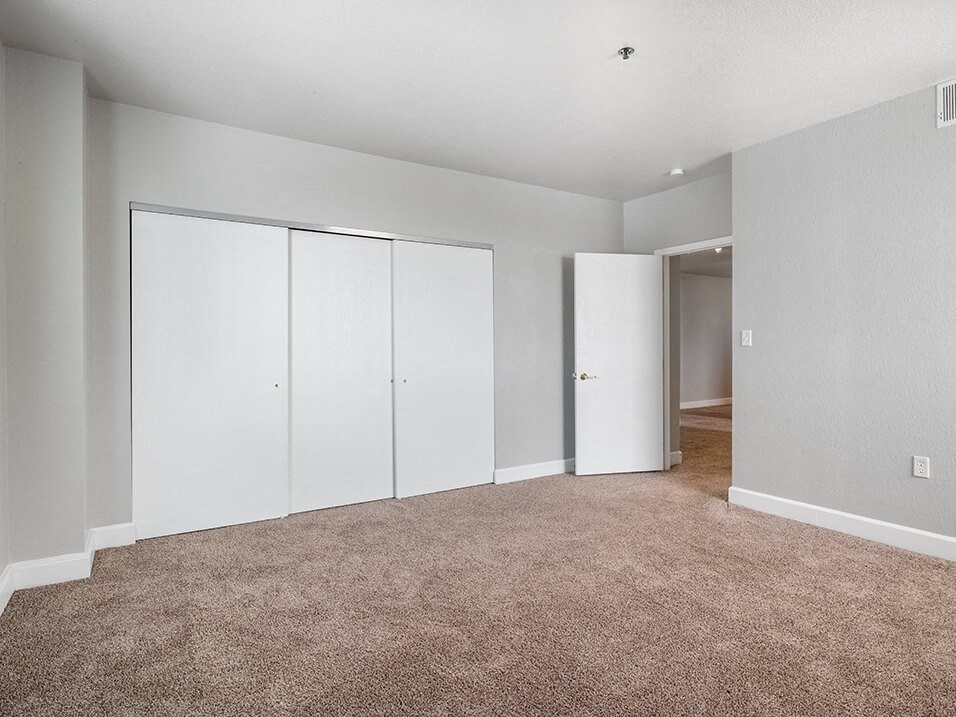 apartment bedroom with closet