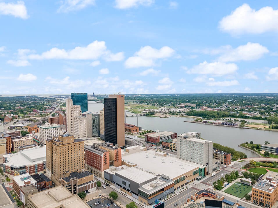 a view of Toledo and river from above