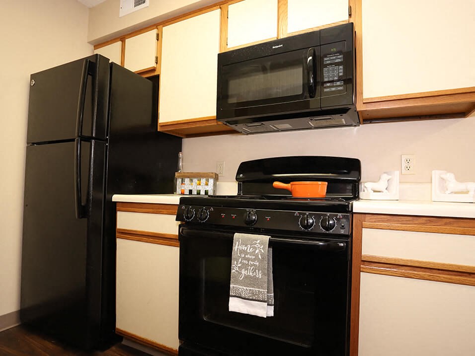 lots of storage space at apartment kitchen