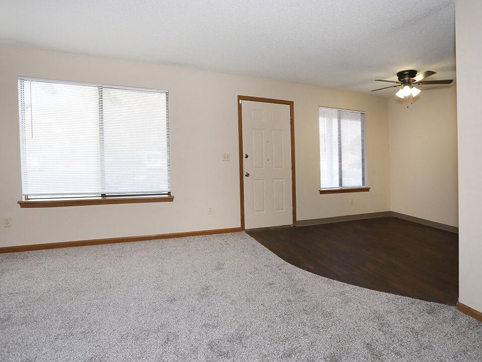 Lots of natural light in living room at cross creek