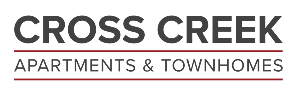 the logo for cross creek apartments and townhomes