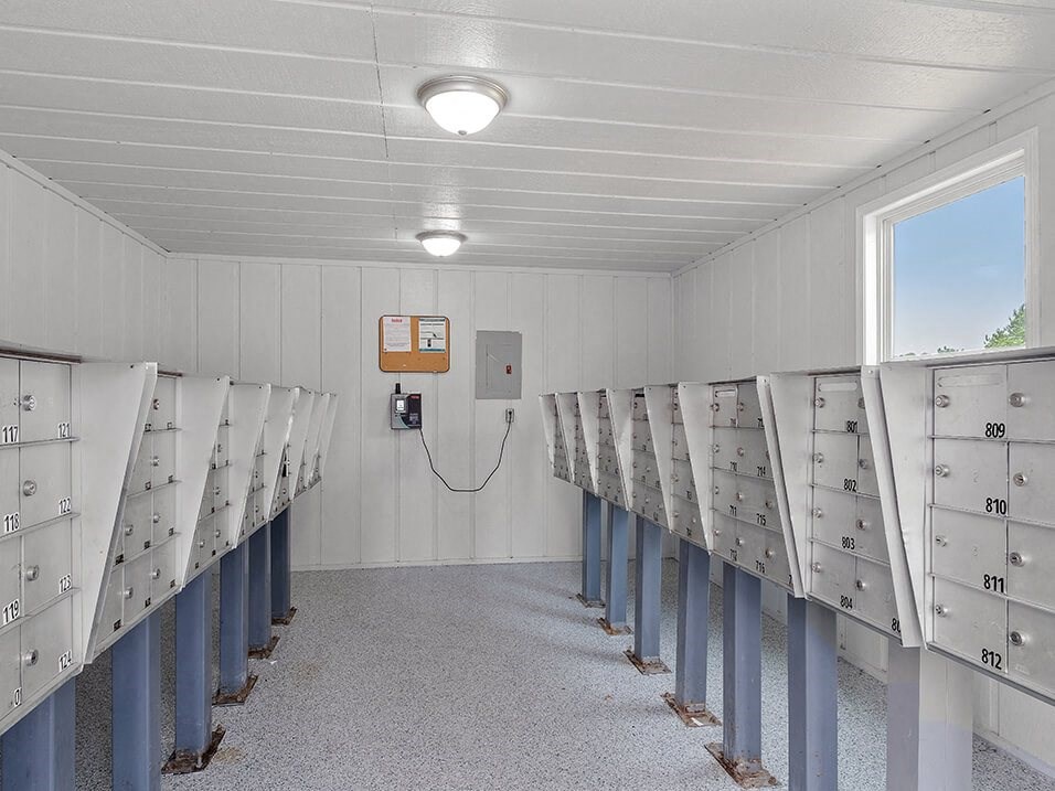 a mailroom and a window