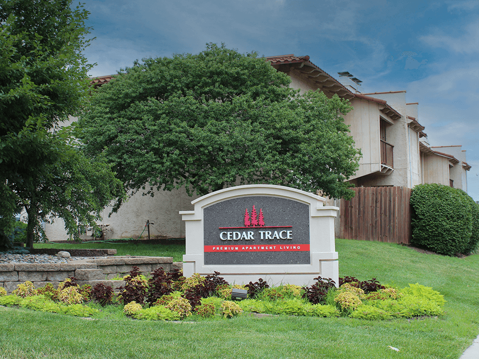 large apartment building with a tree