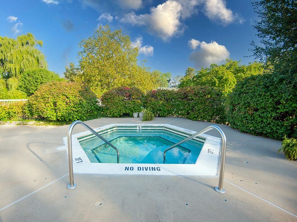 beautiful outdoor spa for residents