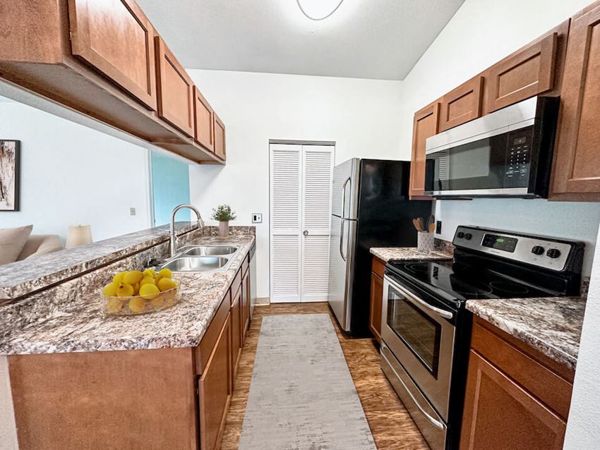 our apartments have a modern kitchen with stainless steel appliances