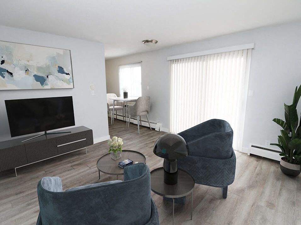 Living Room with Large Balcony