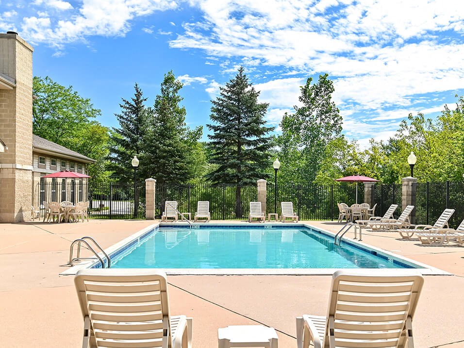 apartment complex with swimming pool