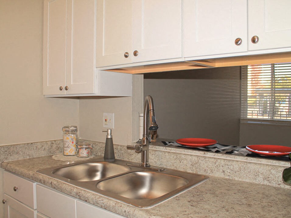 Remodeled units have beautiful cabinetry and Adjustable Sink Faucets