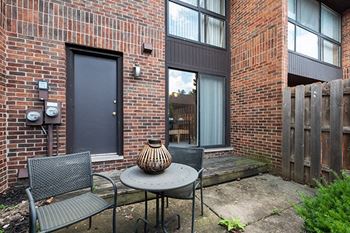 Patio space outside at fairlane east apartments
