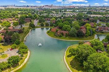Pond in the community at fairlane east apartments