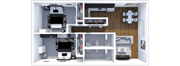 a floor plan of a 1 bedroom apartment
