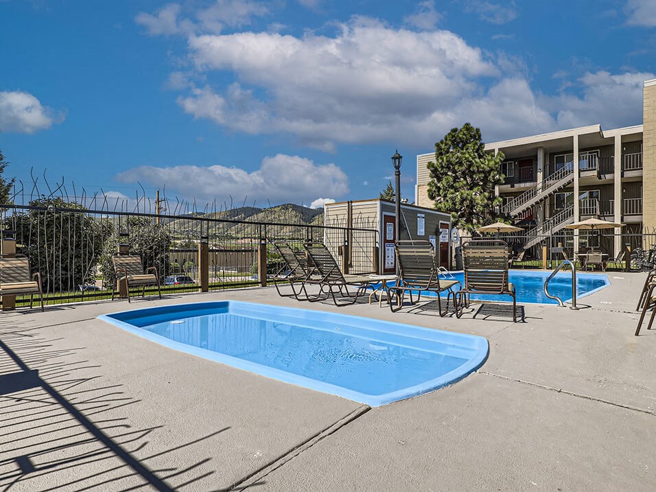the swimming pool at our apartments