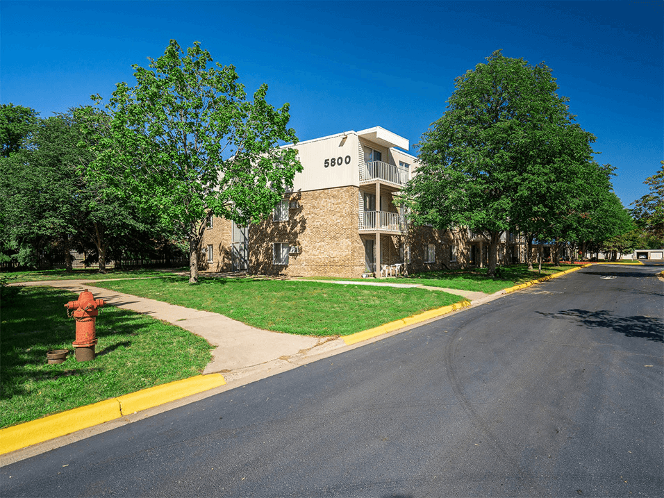 apartments at fountains in the park with a balcony