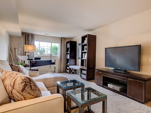 Large spacious living room at the villages at general grant apartments