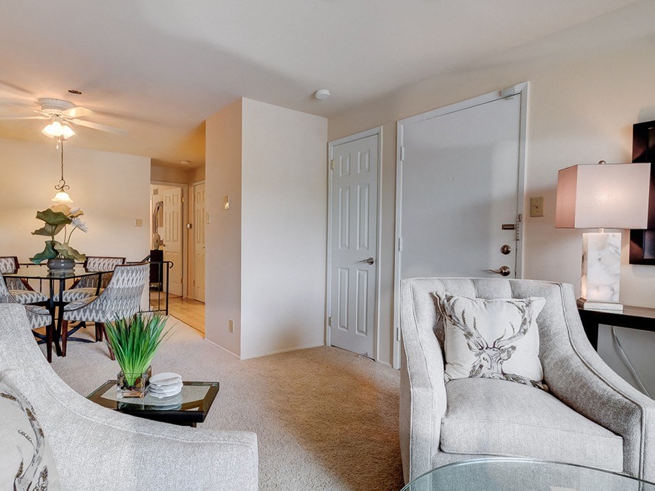 connected living and dining area at Villages at general grant apartments