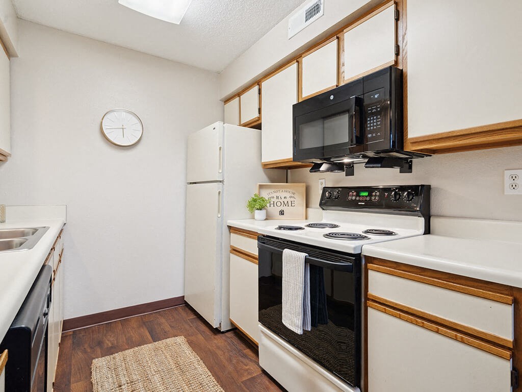apartment kitchen with a microwave